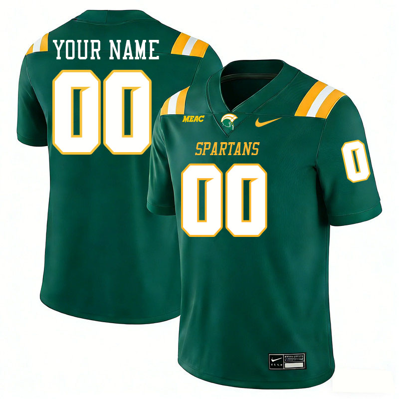 Custom Norfolk State Spartans Name And Number Football Jerseys Stitched-Green